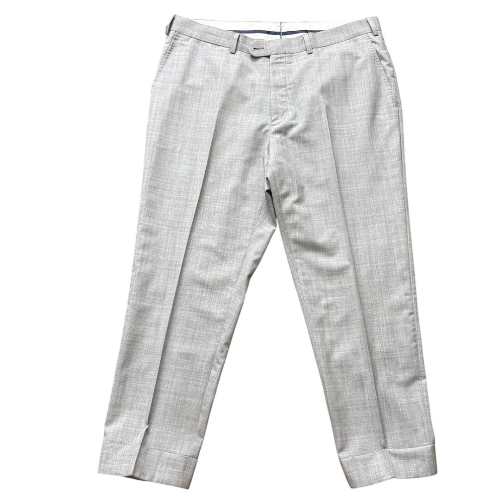 Suitsupply Vitale Barberis Canonico Super 120s Wool Pants Gray‎ Cuffed zz98